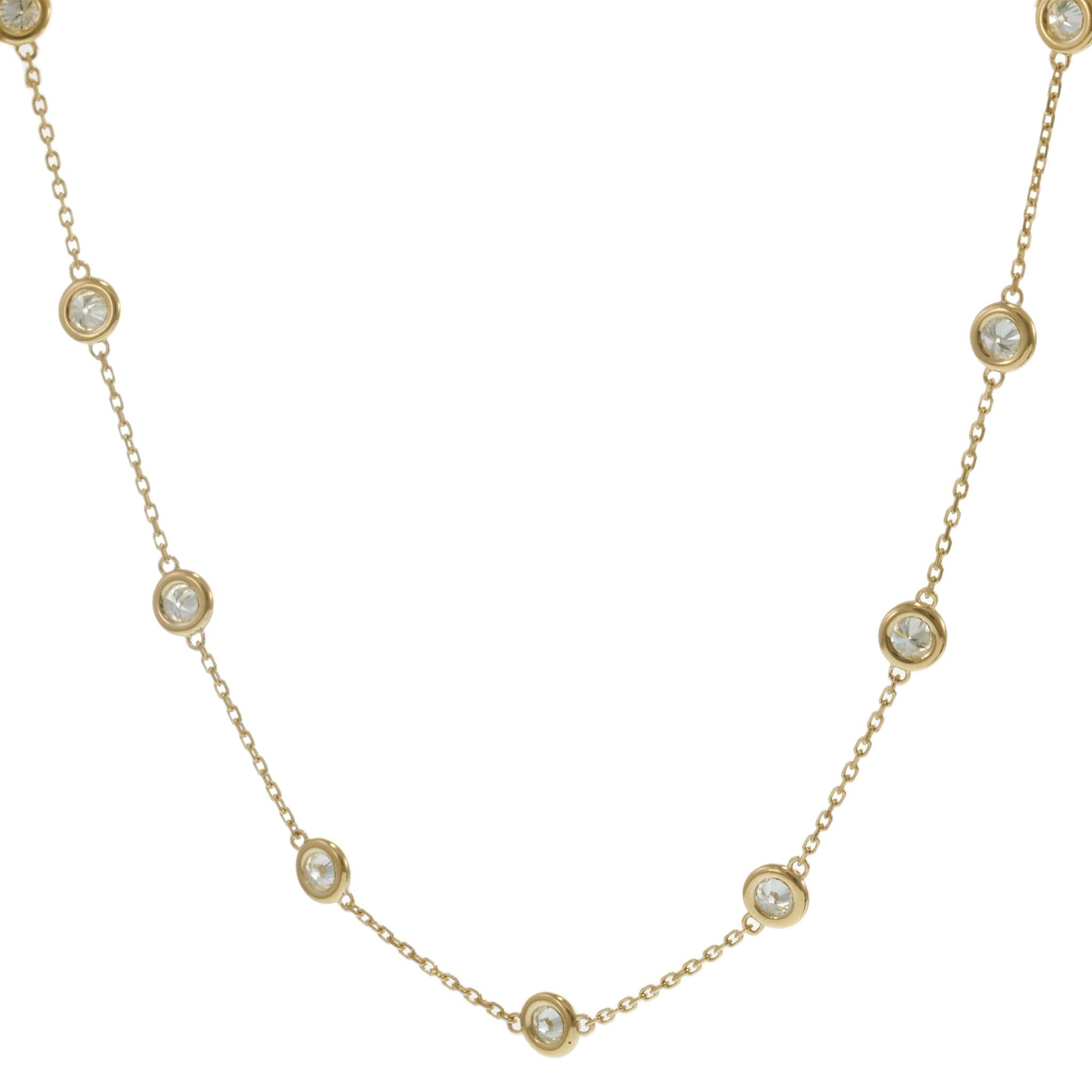14KT Yellow Gold Diamonds by the Yard Necklace – 18 Inches, 3.00CTW