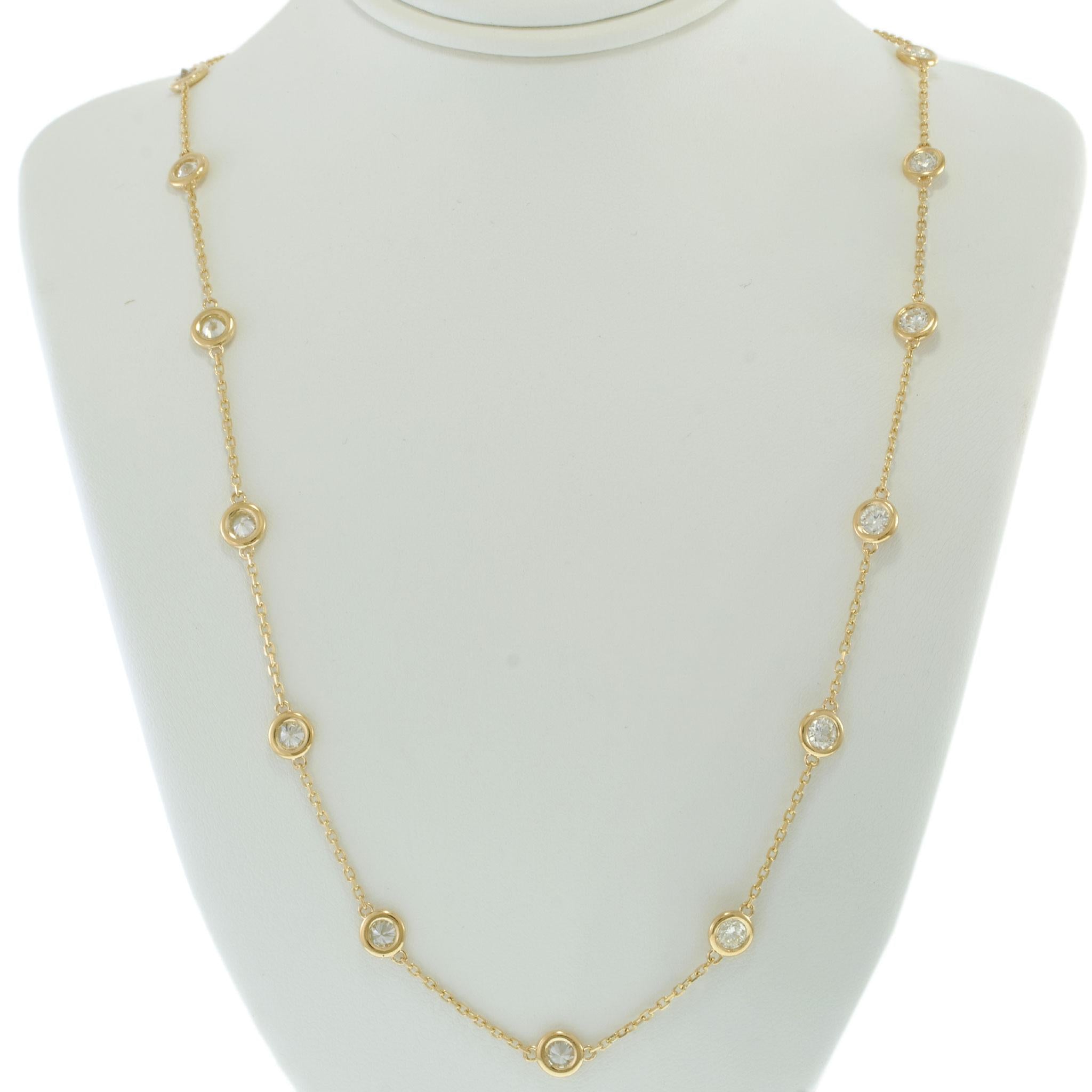 14KT Yellow Gold Diamonds by the Yard Necklace – 18 Inches, 3.00CTW
