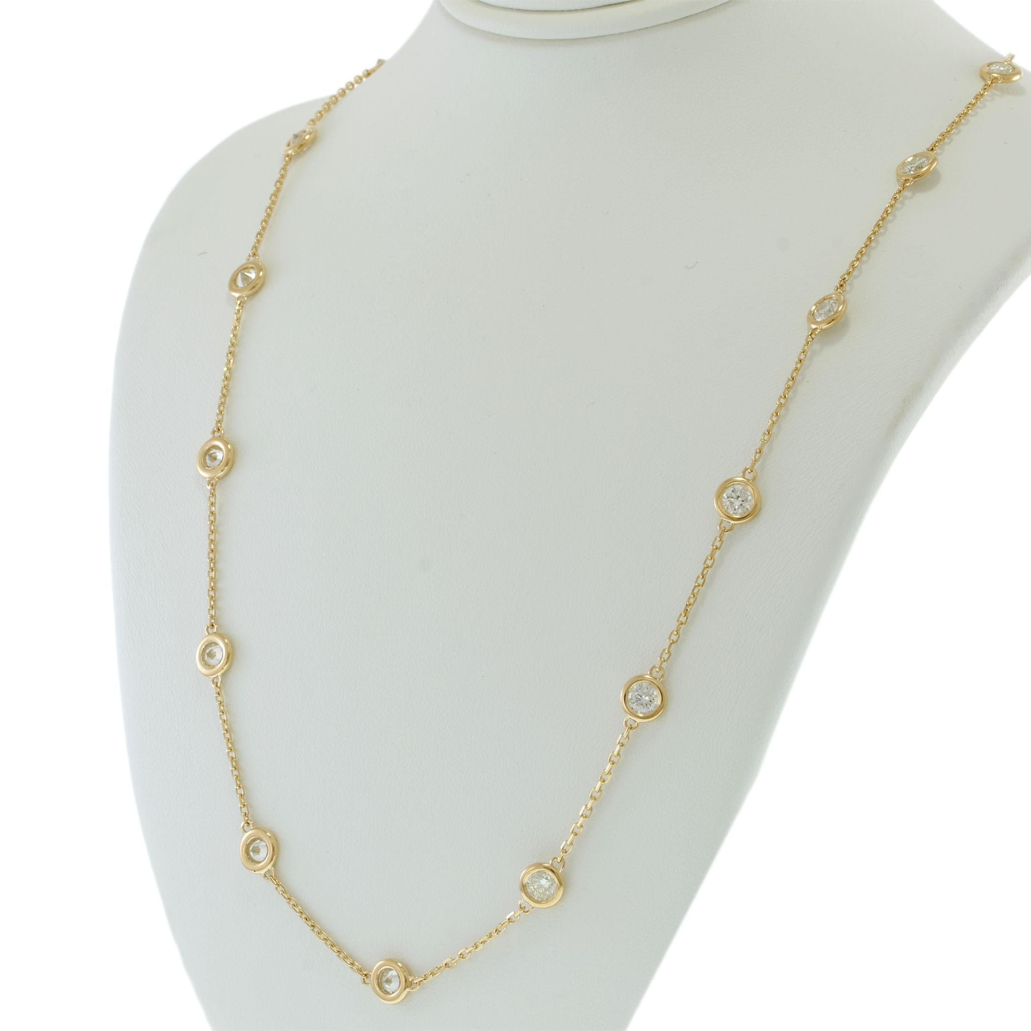 14KT Yellow Gold Diamonds by the Yard Necklace – 18 Inches, 3.00CTW