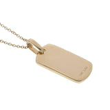 14KT Yellow Gold Pavé Diamond Small Dog Tag Pendant Necklace