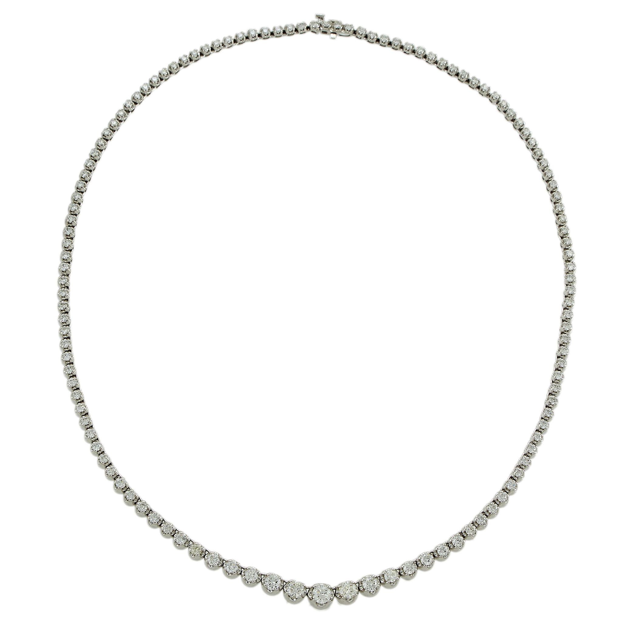 Platinum Diamond Tennis Necklace – 6.00CTW