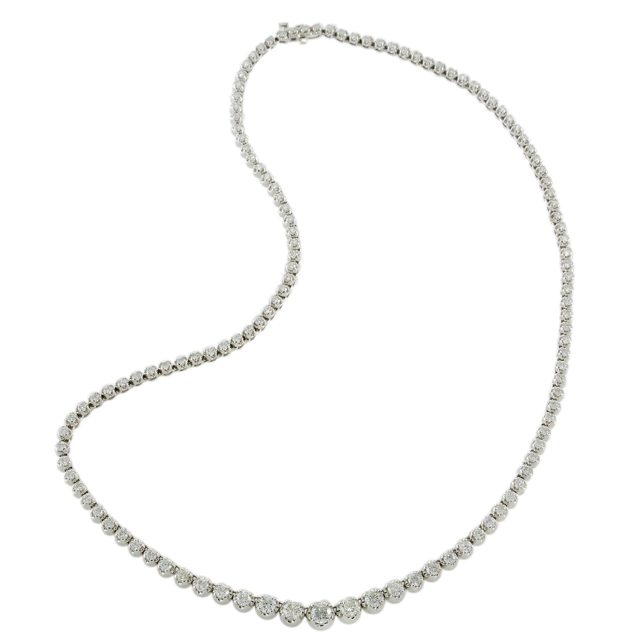 Platinum Diamond Tennis Necklace – 6.00CTW