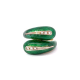 Vintage Retro Era 18KT Yellow Gold Italian Green Enamel And Diamond Wrap Ring