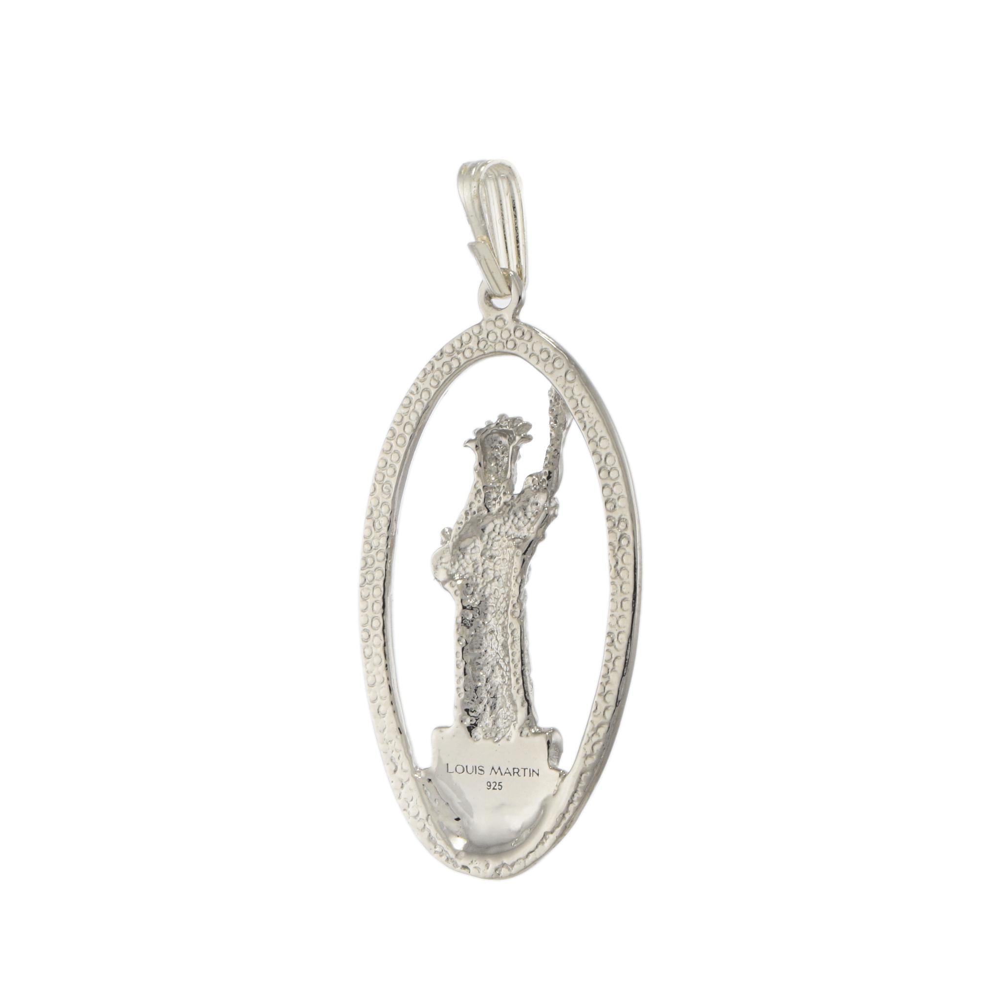 Sterling Silver Oval Statue of Liberty Charm