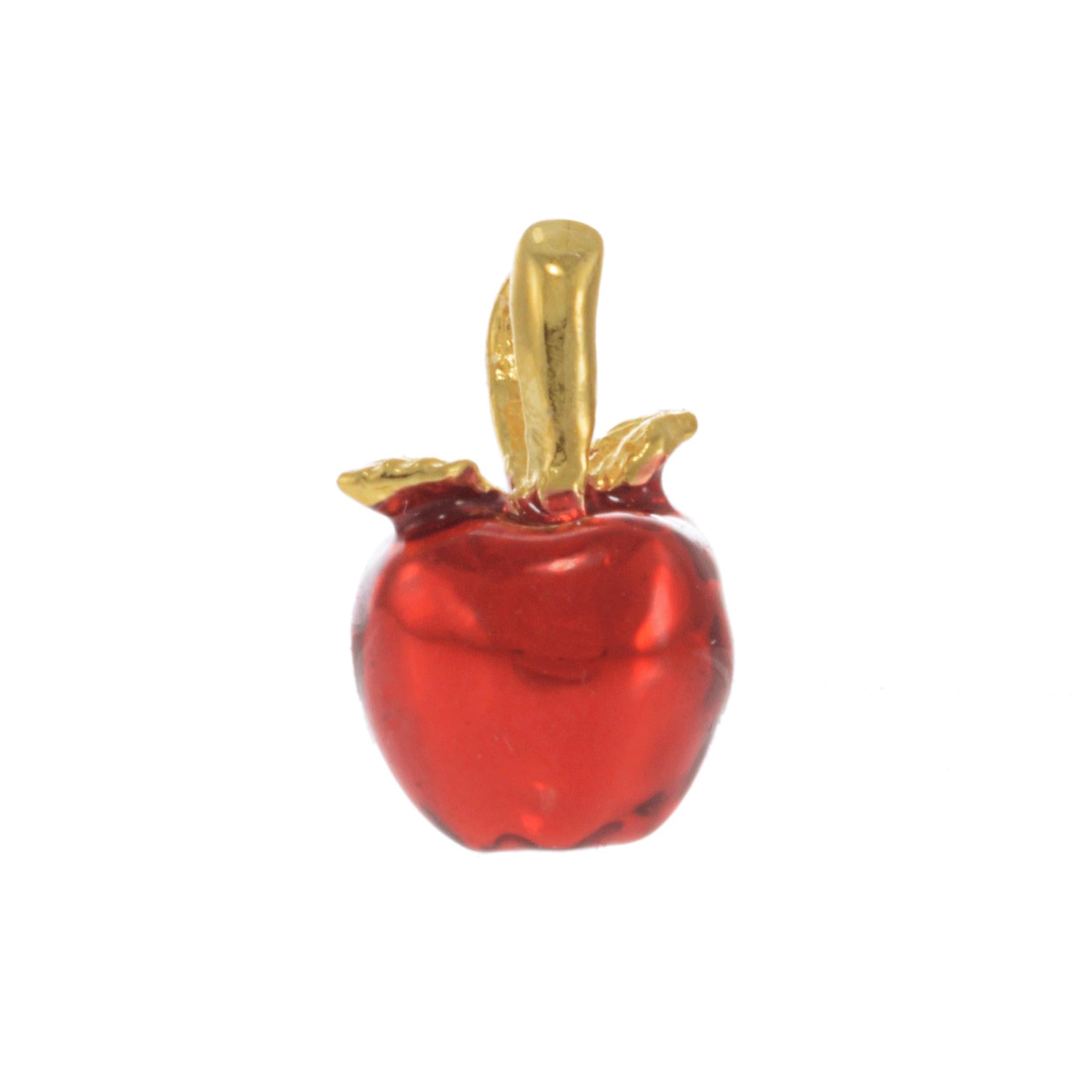 18KT Yellow Gold Vermeil Baby Red NYC Apple Charm