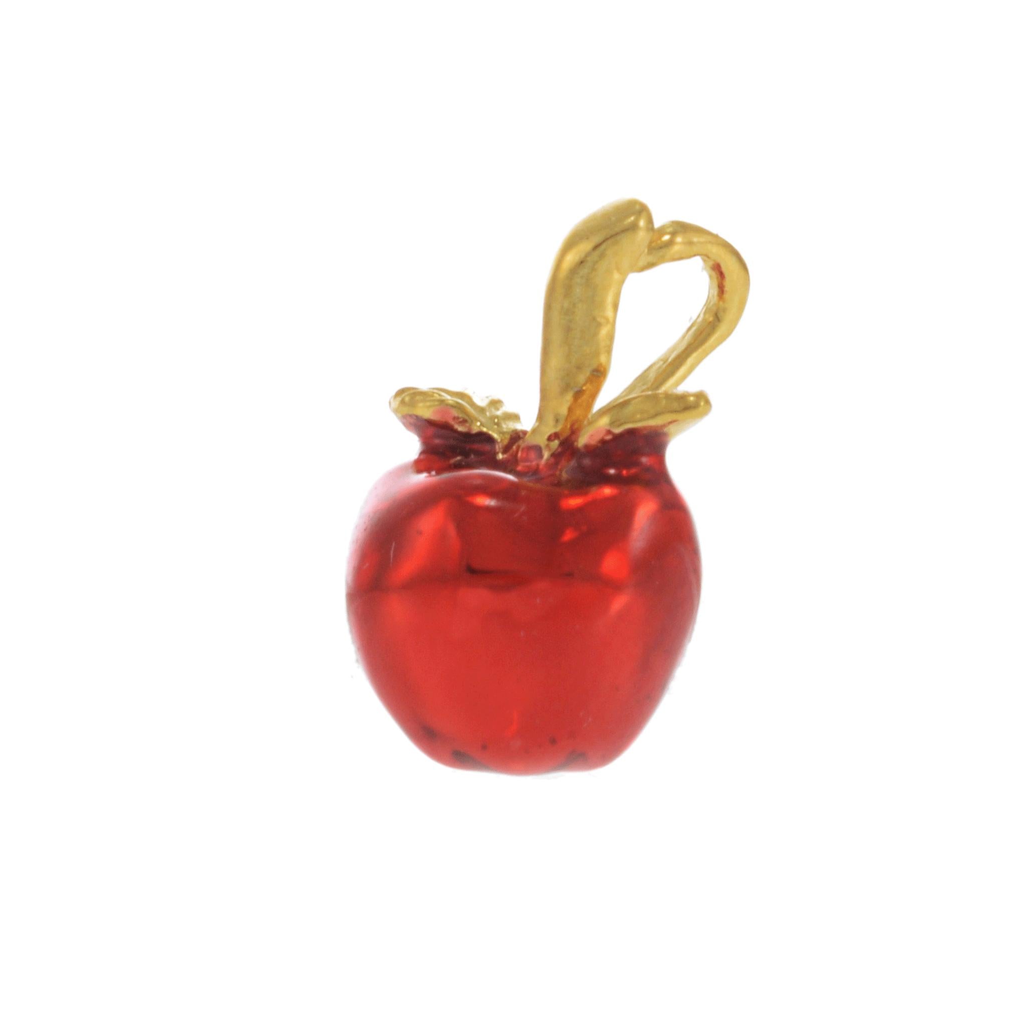 18KT Yellow Gold Vermeil Baby Red NYC Apple Charm