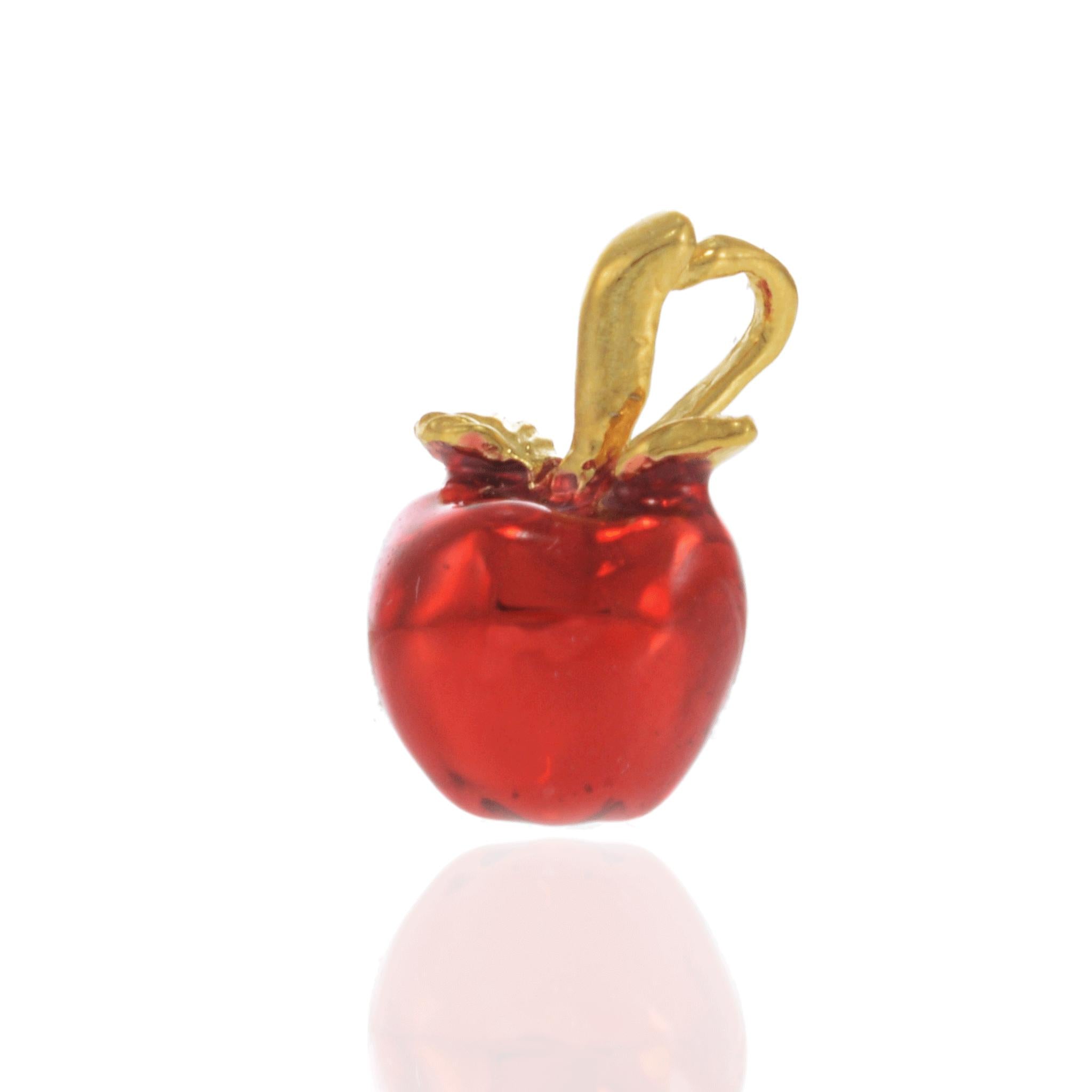 18KT Yellow Gold Vermeil Baby Red NYC Apple Charm