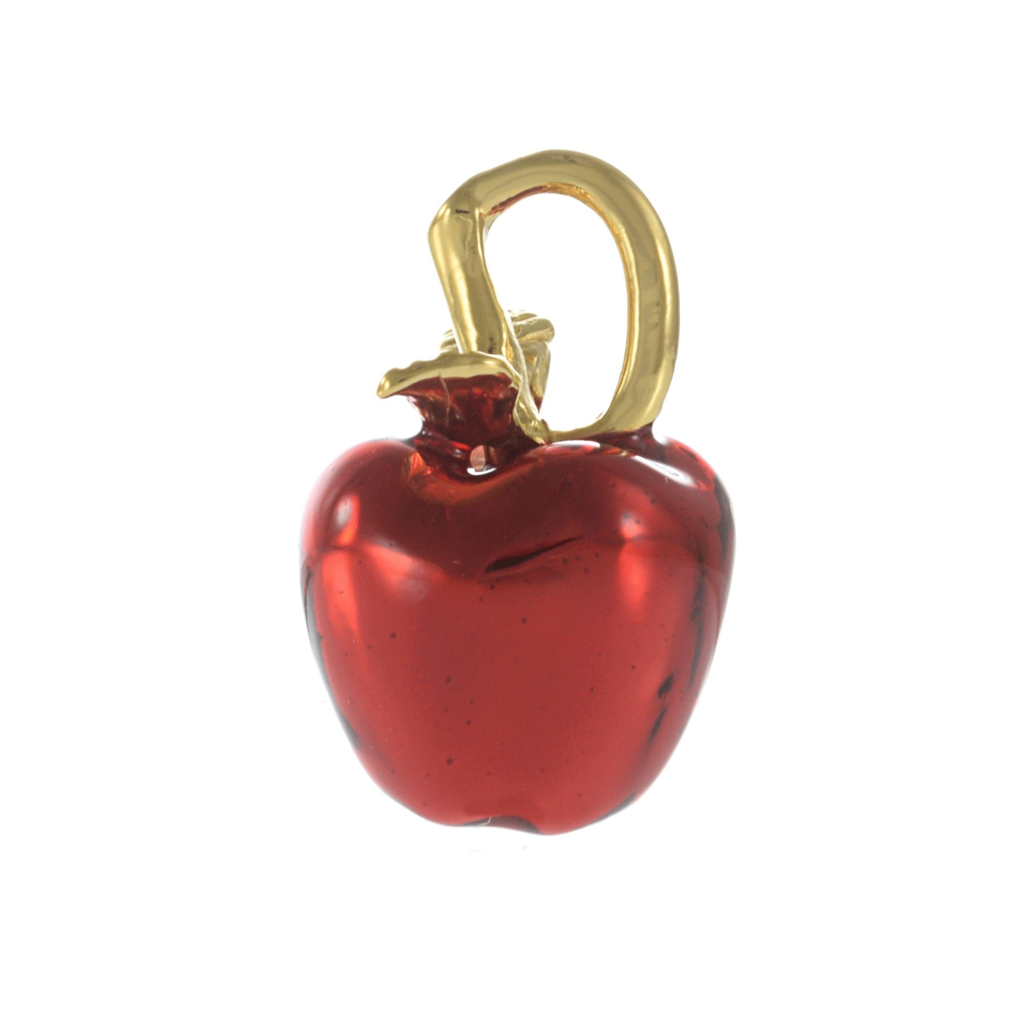 Louis Martin 18KT Gold Vermeil Red Enamel NYC Apple