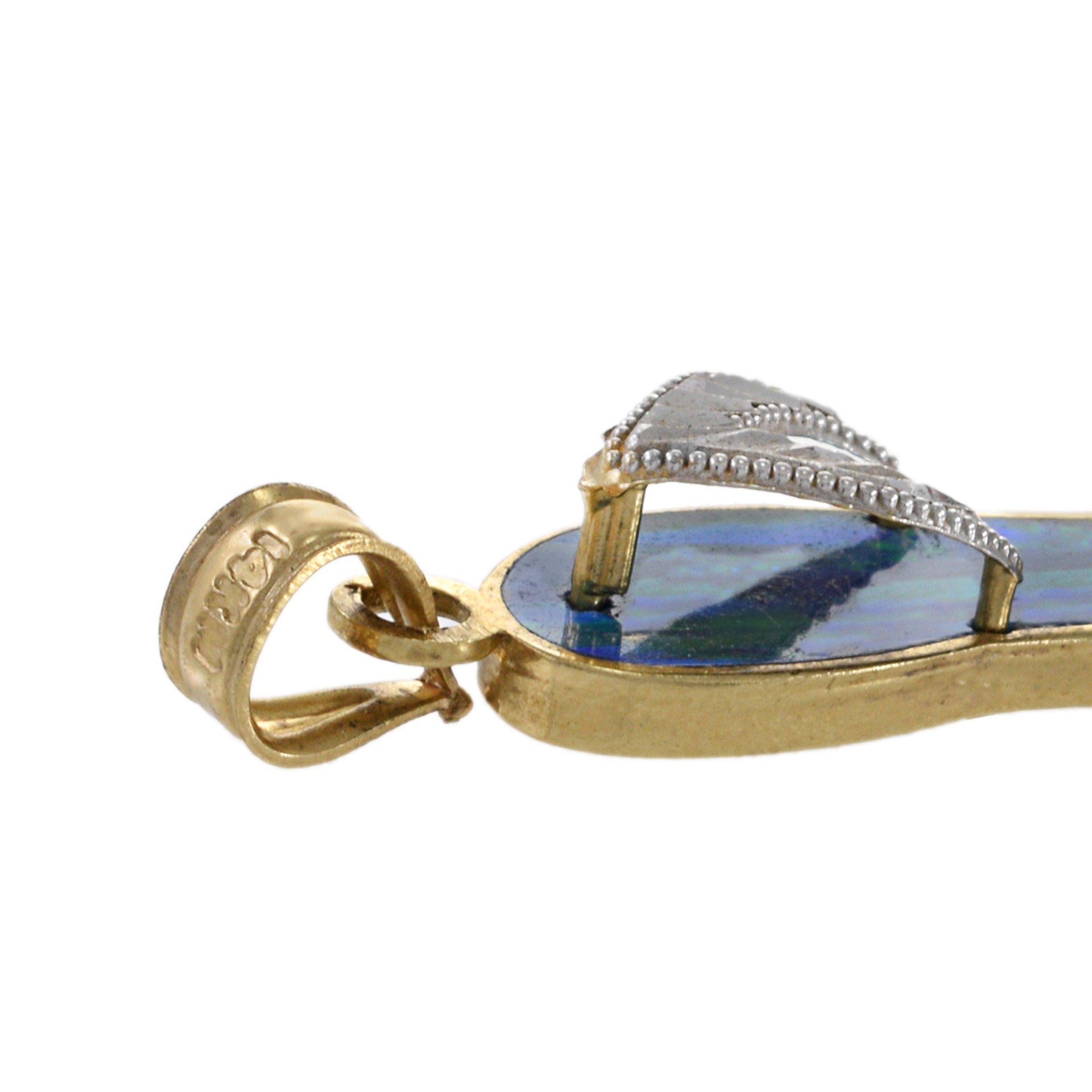 Vintage 14KT Two Tone Gold Opal Sandal Charm/Pendant