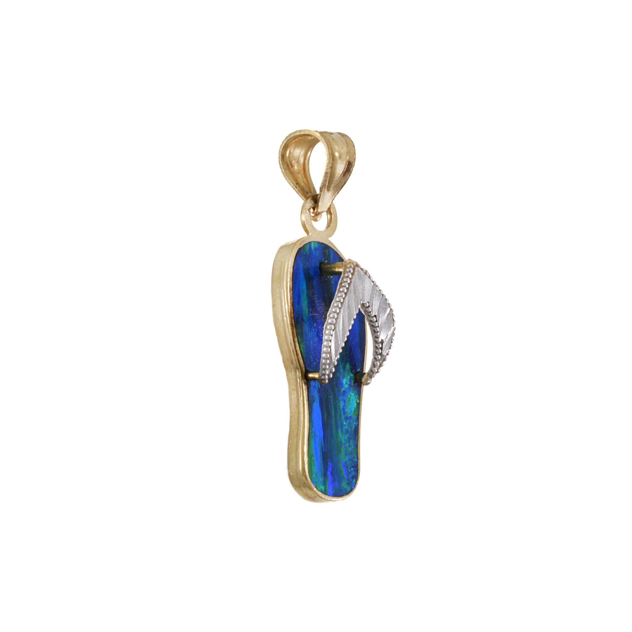 Vintage 14KT Two Tone Gold Opal Sandal Charm/Pendant