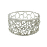 Estate Modern 18KT White Gold Diamond Cuff Bangle Bracelet