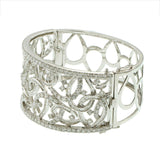 Estate Modern 18KT White Gold Diamond Cuff Bangle Bracelet