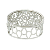 Estate Modern 18KT White Gold Diamond Cuff Bangle Bracelet