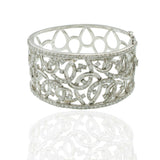 Estate Modern 18KT White Gold Diamond Cuff Bangle Bracelet