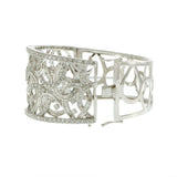Estate Modern 18KT White Gold Diamond Cuff Bangle Bracelet