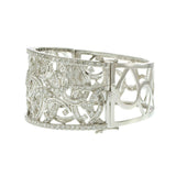 Estate Modern 18KT White Gold Diamond Cuff Bangle Bracelet
