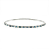 14KT White Gold 1.45CT-TW Blue and White Diamond Flex Bangle Bracelet