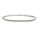 18KT White Gold Diamond Pyramid Link Flex Bangle Bracelet