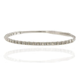 18KT White Gold Diamond Pyramid Link Flex Bangle Bracelet