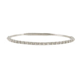18KT White Gold Diamond Pyramid Link Flex Bangle Bracelet