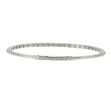 18KT White Gold Diamond Pyramid Link Flex Bangle Bracelet