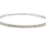 18KT White Gold Diamond Pyramid Link Flex Bangle Bracelet