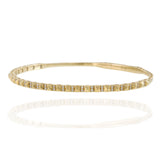 18KT Yellow Gold Diamond Pyramid Link Flex Bangle Bracelet