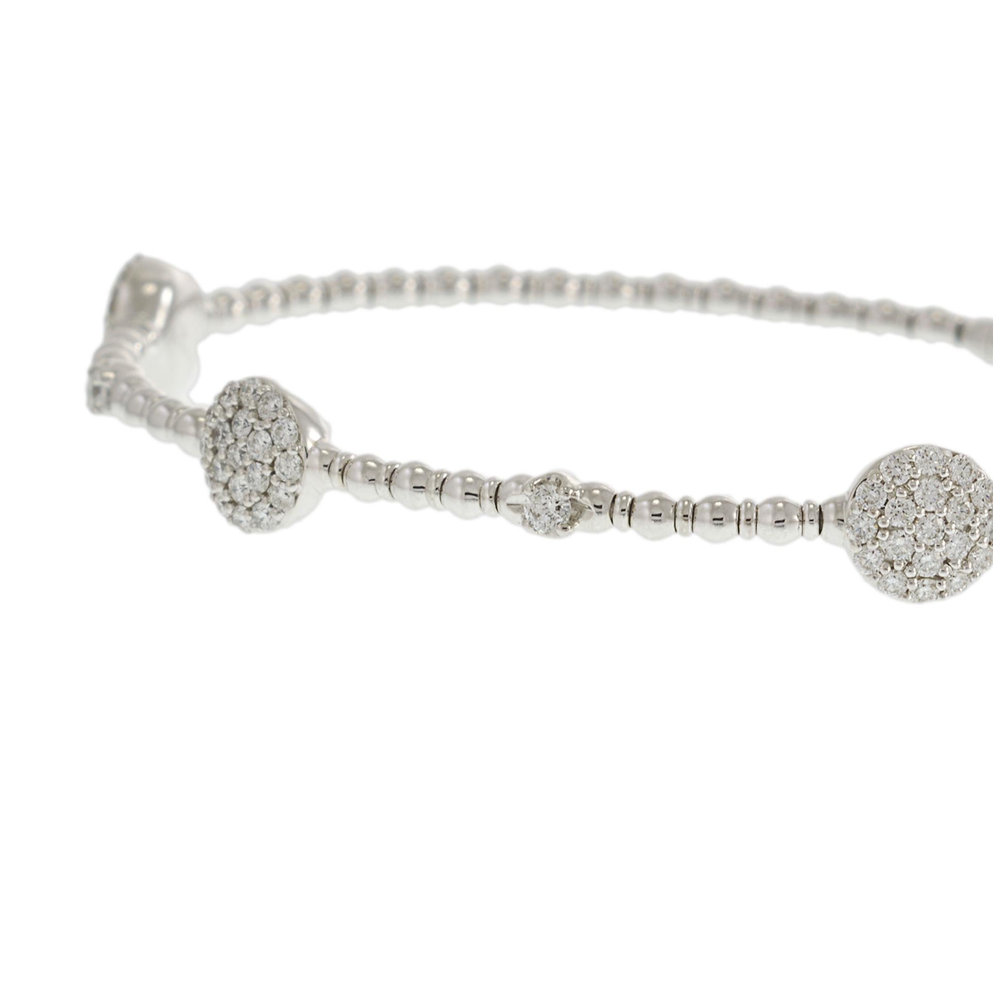 18KT White Gold Diamond Pavé Flex Bracelet – 0.60CTW