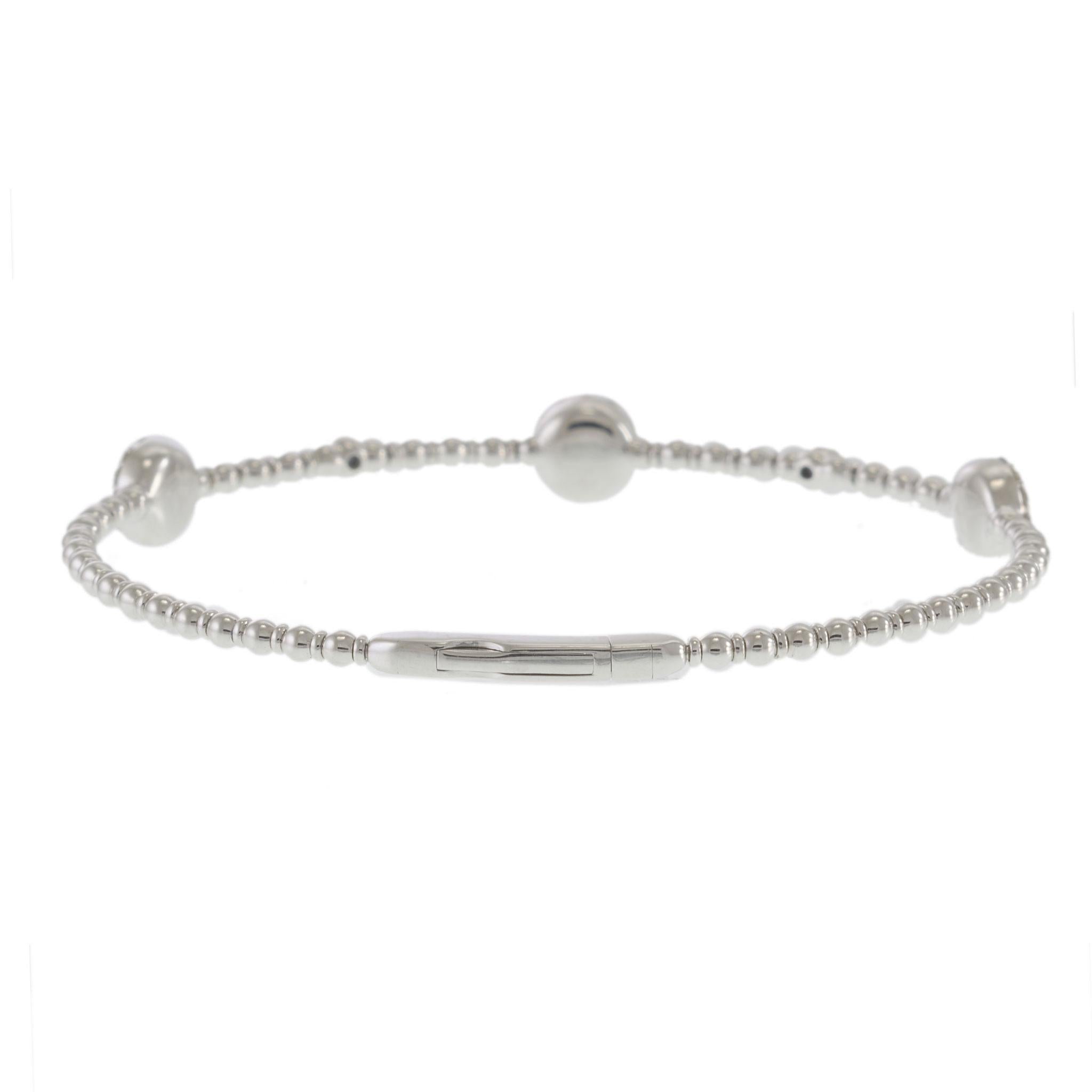 18KT White Gold Diamond Pavé Flex Bracelet – 0.60CTW