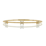 18KT Yellow Gold Diamond Clover Flex Bracelet – 0.36CTW