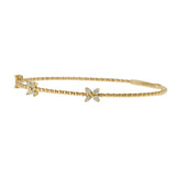 18KT Yellow Gold Diamond Clover Flex Bracelet – 0.36CTW