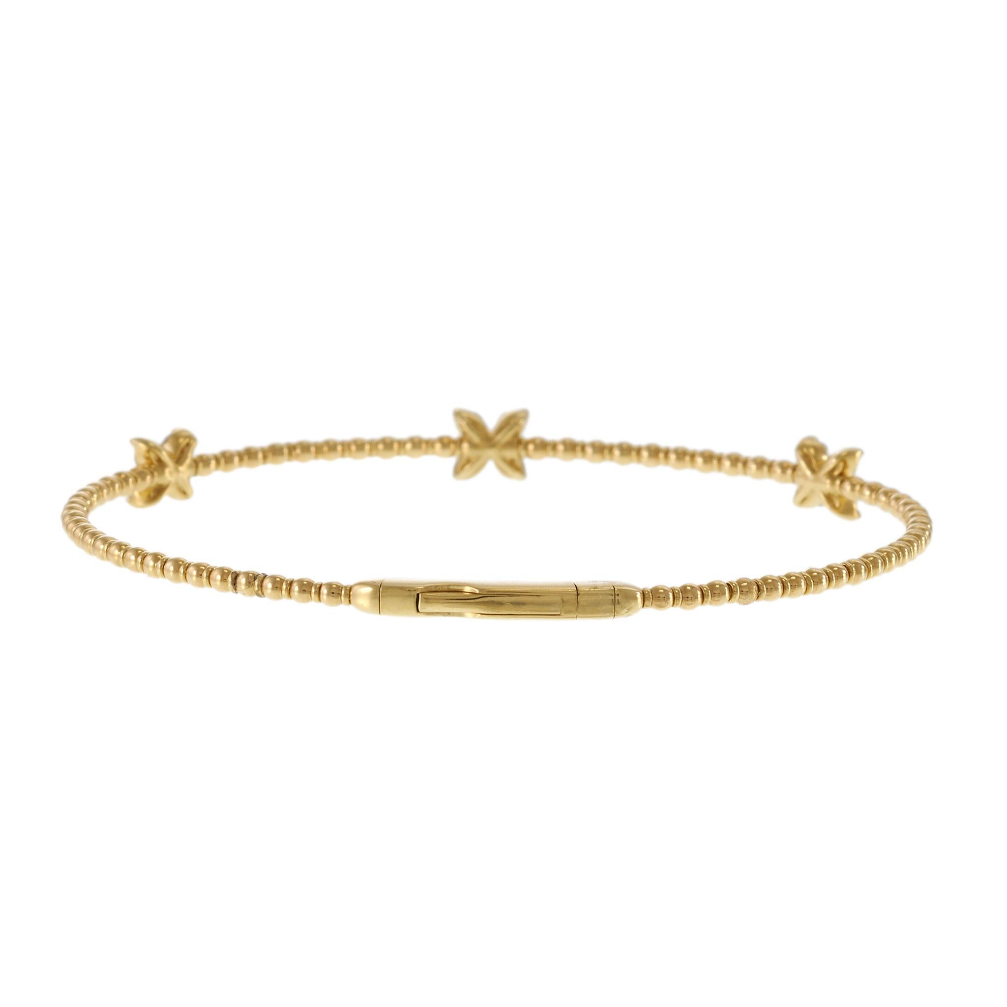 18KT Yellow Gold Diamond Clover Flex Bracelet – 0.36CTW