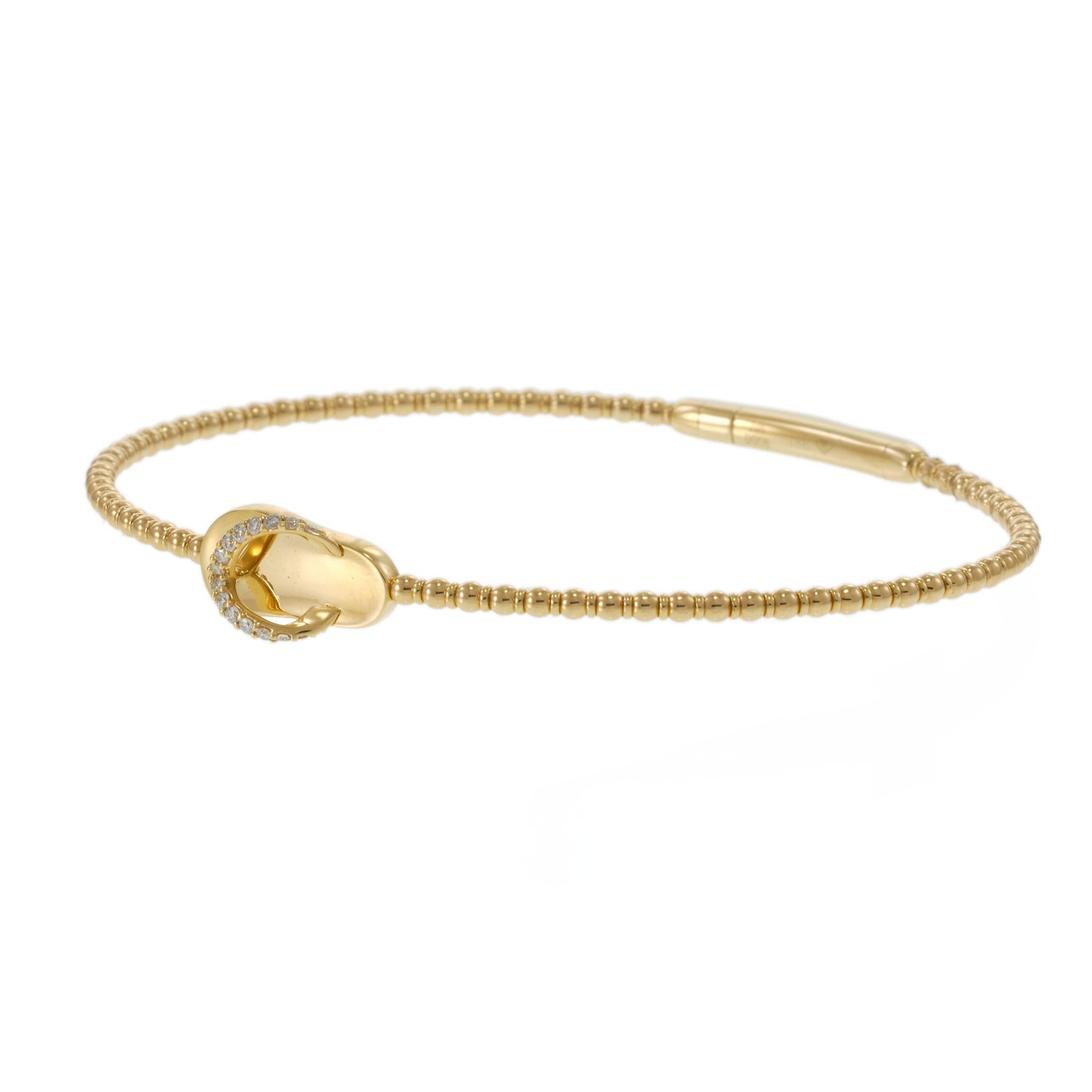 18KT Yellow Gold Diamond Sandal Flex Bracelet