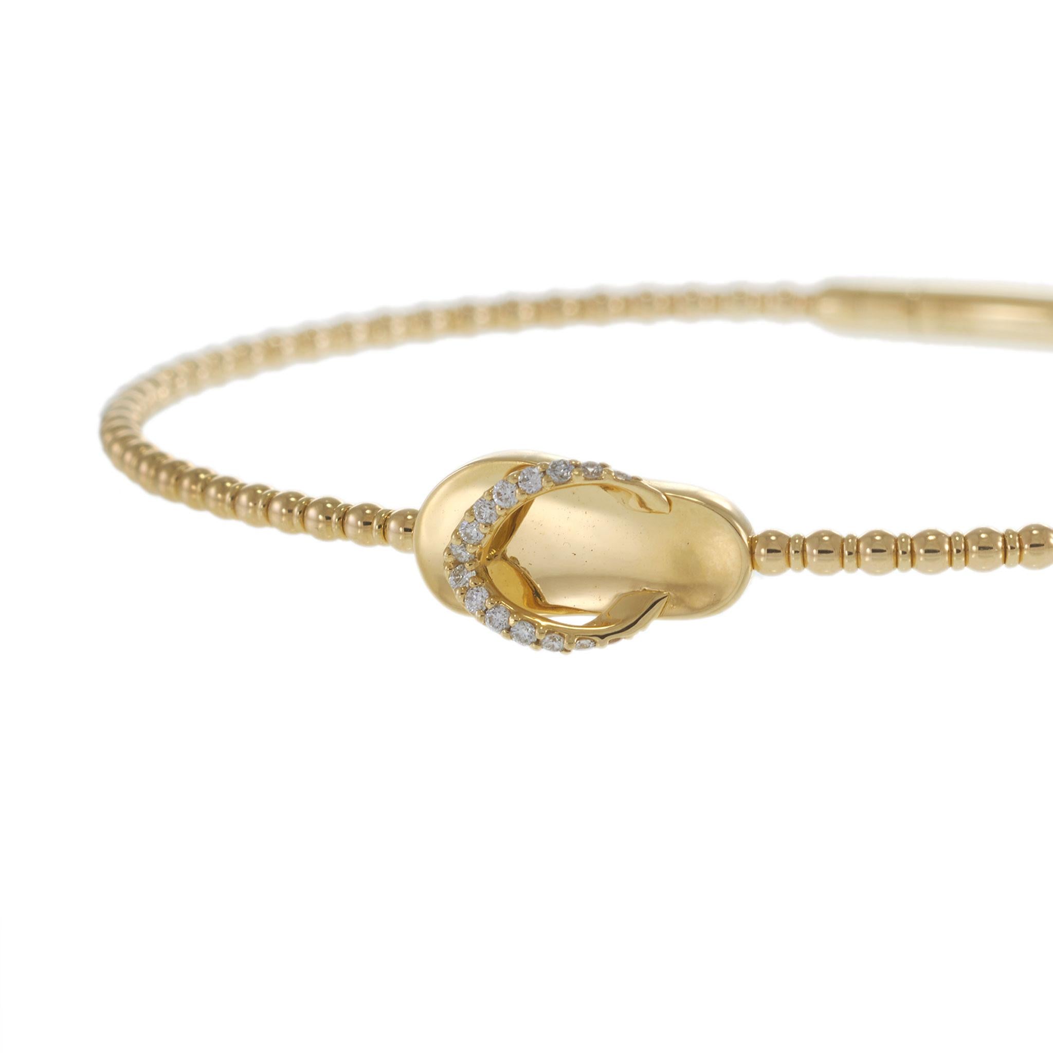 18KT Yellow Gold Diamond Sandal Flex Bracelet