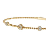 18KT Yellow Gold Diamond Dome Flex Bracelet – 0.39CTW