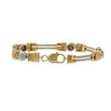 Vintage 1970s 14KT Two-Tone Gold Diamond Cable Bracelet – 0.50CTW