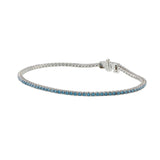 14KT White Gold Lab Grown Blue Diamond Tennis Bracelet – 1.50CTW