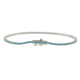 14KT White Gold Lab Grown Blue Diamond Tennis Bracelet – 1.50CTW