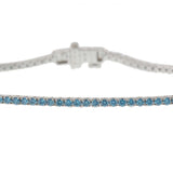 14KT White Gold Lab Grown Blue Diamond Tennis Bracelet – 1.50CTW