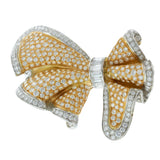 Vintage Two-Tone Diamond Bow Brooch in 18KT Gold (20.00 CTW)