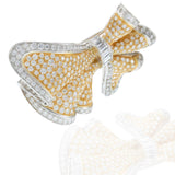 Vintage Two-Tone Diamond Bow Brooch in 18KT Gold (20.00 CTW)