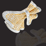 Vintage Two-Tone Diamond Bow Brooch in 18KT Gold (20.00 CTW)