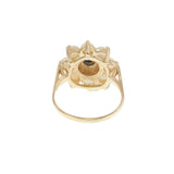 Vintage 1970s 14KT Yellow Gold Opal and Blue Sapphire Cluster Ring