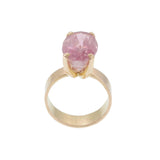 Vintage 18KT Yellow Gold Oval Pink Tourmaline Ring