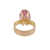 Vintage 18KT Yellow Gold Oval Pink Tourmaline Ring