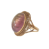 Vintage Retro Era 18KT Rose Gold Bicolor Tourmaline Cocktail Ring