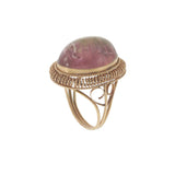 Vintage Retro Era 18KT Rose Gold Bicolor Tourmaline Cocktail Ring