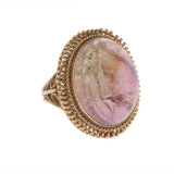 Vintage Retro Era 18KT Rose Gold Bicolor Tourmaline Cocktail Ring
