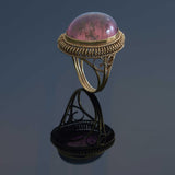 Vintage Retro Era 18KT Rose Gold Bicolor Tourmaline Cocktail Ring