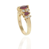 Vintage 1970’s 14KT Yellow Gold Ruby and Diamond Ring